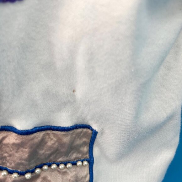 VINTAGE CARDUCCI EMBROIDERED BEADED SEQUIN FLORAL T-SHIRT TOP - M - Picture 3 of 11